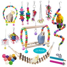 23pcs Bird Parakeet Cockatiel Toys,Parrot Swing Chewing Hanging Toy with Safe...