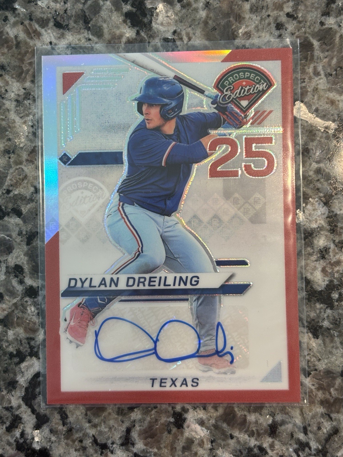 2025 Panini Prospect Edition - Dylan Dreiling #41 Red Prizm Signatures 62/199