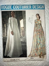 Vtg Vogue 2537 Couturier Design Fabiani Maxi Dress Size 10 1960s empire waist
