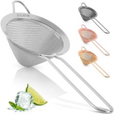 Zulay Kitchen 304 Stainless Steel Fine Mesh Strainer (Single), Silver