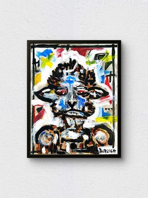 Burnich Original Creature 11x14 Canvas Modern Face Expressionism Acrylic Art
