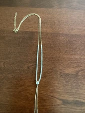 Gorgeous Diamonique QVC Gold Tone Necklace W/diamonds Adjustable 18”-22” NIB