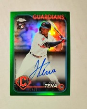 Jose Tena 2024 Topps Chrome RC AUTO GREEN REFRACTOR 83/99 Nationals Raw W6