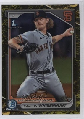 2024 Bowman Chrome Prospects Yellow Lunar Refractor 32/75 Carson Whisenhunt 1k9t