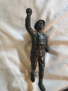 antique cast iron soldier solid