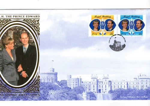 1999 JERSEY - EDWARD & SOPHIE WEDDING - BENHAM SILK FDC FROM COLLECTION C39