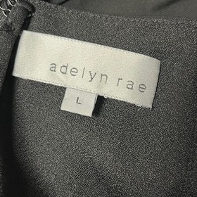 Adelyn Rae Black Crochet Ruffle Trim Ankle Length Jumpsuit Size Large