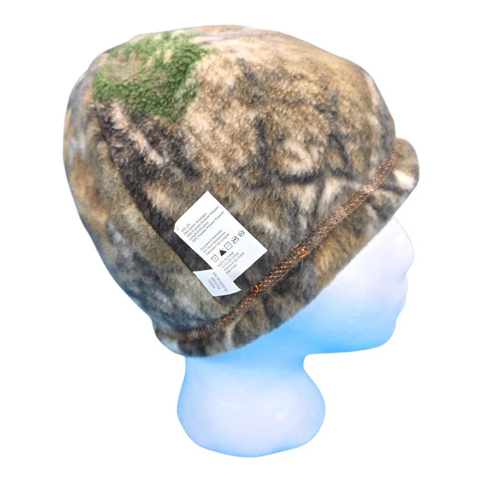 Reel Tree Camouflage & Orange Hat Cap Youth Beanie Hunting Outdoors Reversible  - Image 4 of 4