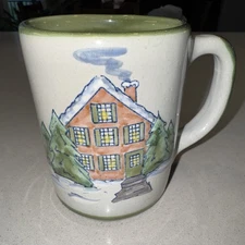 Louisville Stoneware "Snow House" 9 Ounce Mug ~ Excellent Pre-Owned Condition