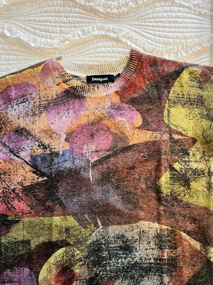 Pullover Desigual ligero mezcla de algodón nuevo sin etiquetas talla L manga larga Foto 3 de 4