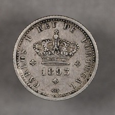 1893 Portugal Silver 50 Reis