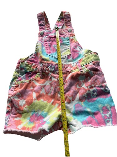 The Children’s Place Shortalls Strampler Mädchen 4T Regenbogen Batik Overall roher Saum - Bild 7 von 13