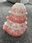 Complete Set Of Pink Gooseberry Pyrex Cinderella Bowls