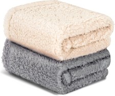 Cat Blanket for Small Dogs Puppy Kitten, 16" x 24" Soft Small, Gray Beige