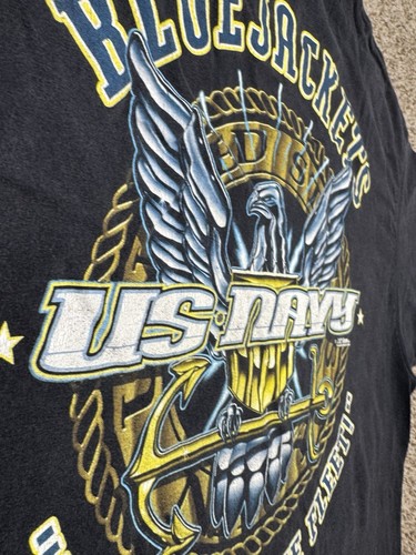 90s US Navy Blue Jackets T-Shirt Backbone Of The Fleet Size XL Faded - Bild 9 von 11