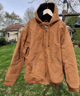 Cabela's Roughneck Thinsulate Insulated Hooded Canvas Work Jacket 3XL TALL-NICE!