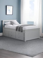 Maisie 90cm Single Grey Bed with Underbed and Storage Drawers