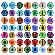 18mm Dragon Eyes, 100 Pcs Round Glass Eyes Animals Crochet Eyes, Mix Color