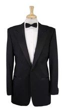 Hugo Boss Black Tuxedo Formal Peak Lapel 1-Btn Cary/Gray Wool 40L