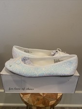 White Round Toe Classic Flats Glitter Slip On...