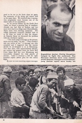 UNSEEN KILLER : SMALLPOX IN THE VILLAGE OF SURKYA. BY SIR EDMUND HILLARY. WIDE W