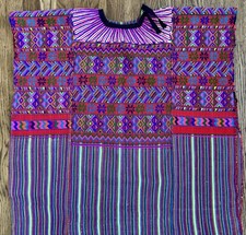 Vintage Ethnic Mayan Guatemalan Textile Huipil Poncho from Todos Santos