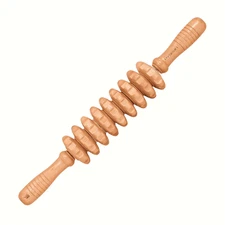 Wooden 9-Axis Handheld Roller Trigger Point Massage Stick for Fascia, Cellulite,