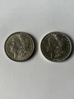 1880 Oval O 1902 P Morgan Silver Dollars Pristine Condition