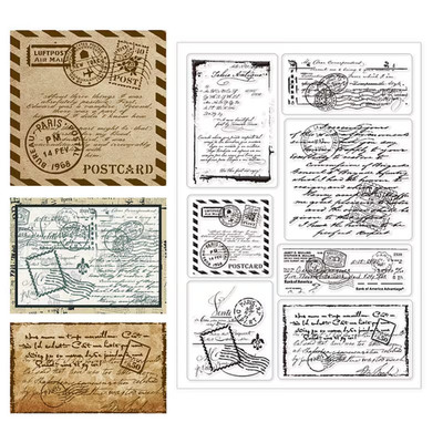 7 wiederverwendbare verschiedene Reise 6,3'' x 4,13'' Stempel NEU