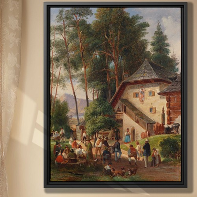 #ad Pastoral Rural Oil Painting Canvas Print Rustic Animal Wall Art Country Decor $211.11