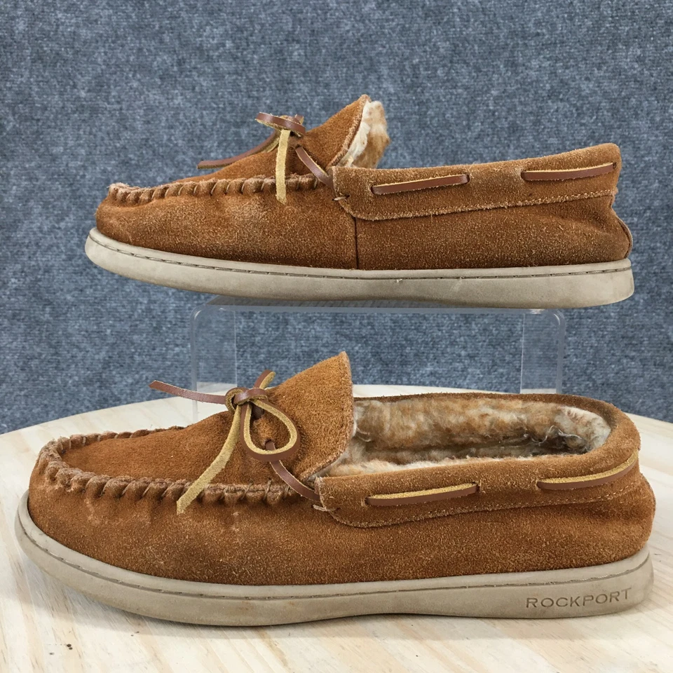 Zapatillas Rockport Para Hombre 8 M Trapper Mocasines Planos 25427 Marrón Vaca Gamuza Sin Cordones Foto 2 de 4