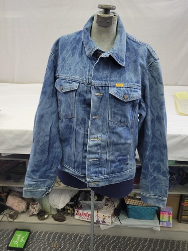 Vtg Rustler Denim Jacket Mens Meduim M Cotton Stonewashed 80s Trucker Style - Picture 2 of 15