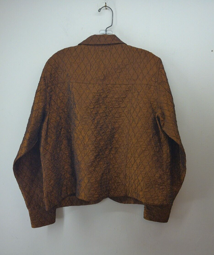 Coldwater Creek Jacket Size Large Bronze Copper Brown Button Front Pocket - Picture 12 of 12