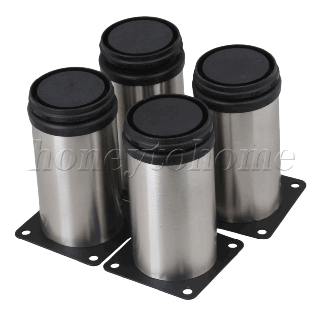 120 Height Stainless Steel Adjustable Furniture Cabinet Legs Set of 4