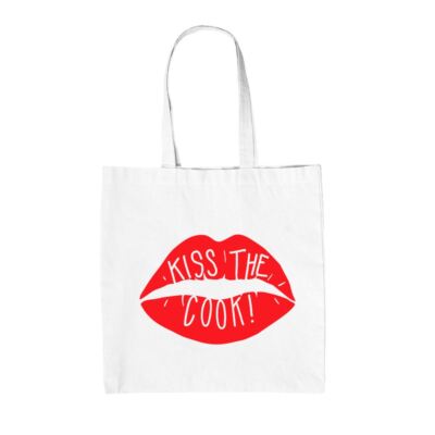 Kiss The Cook - Canvas Tragetasche - BBQ Koch Backen Lustig Liebe Essen