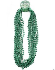 Plastic St Patrick's Day Shamrock Necklaces 12pc 32" Beads Necklaces, Green