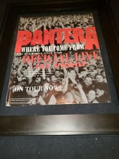 Pantera Where You Come From Rare Original Radio Promo Poster Ad Framed!