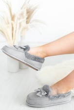 LADIES INDOOR OUTDOOR SOFT WARM WOMENS FLAT BEDROOM MOCCASIN SLIPPERS SHOES SZ