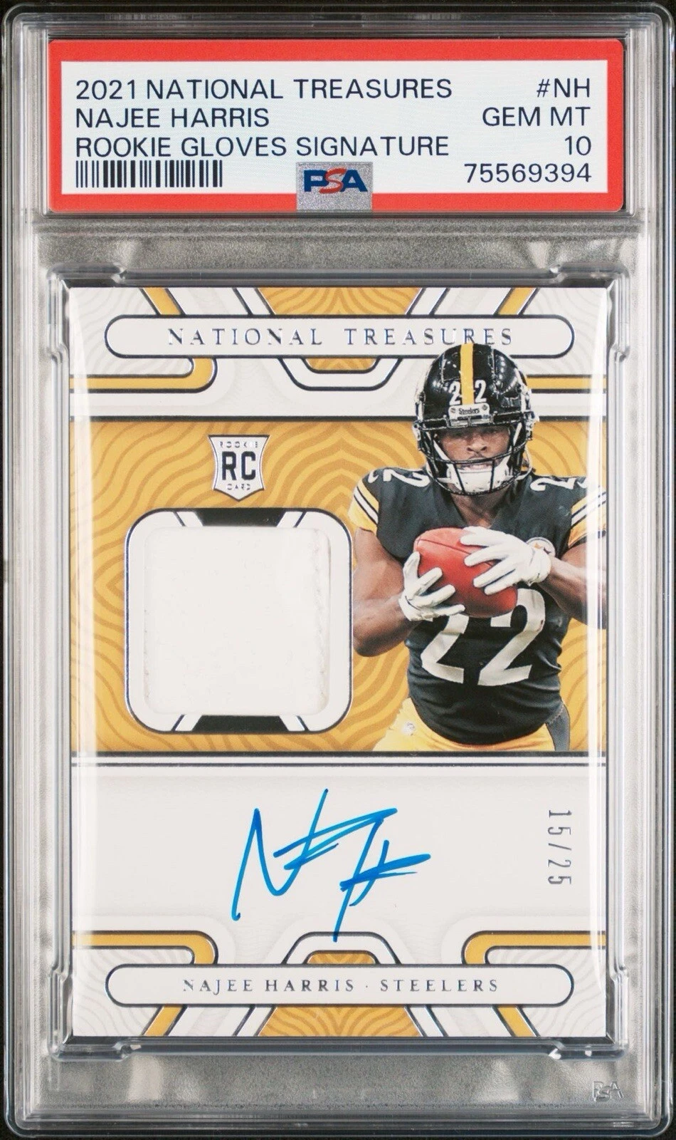 Najee Harris Panini National Treasures Rookie Gloves Signatures #NH Base