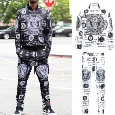 Men's Big Money Jogging Track Suite Set  Track Pants &Jacket Sweat suit  ST883EY