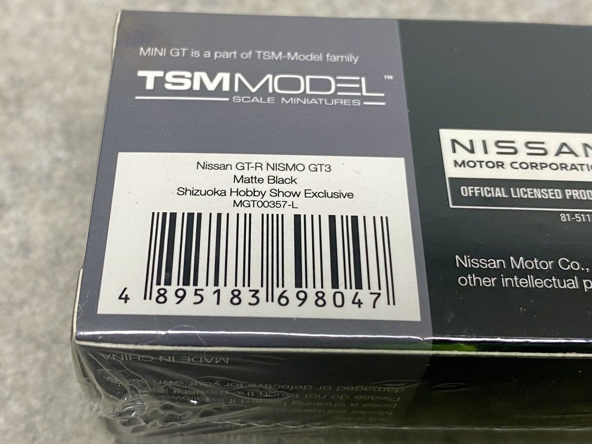 MiniGT Nissan GT-R R35 GT3 NISMO Matt Black Shizuoka Hobby