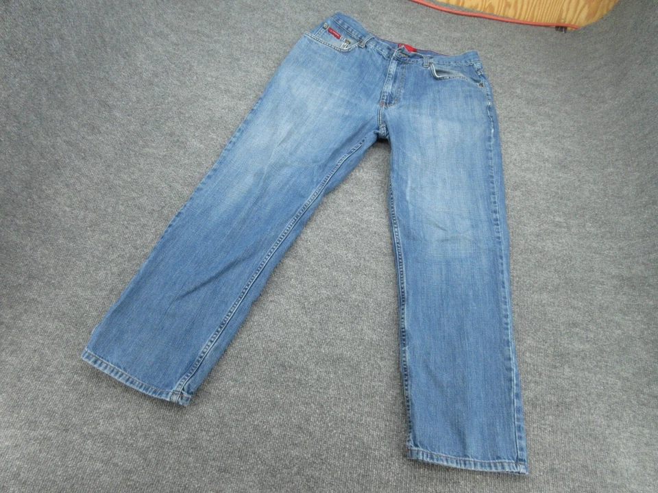 Ralph Lauren Chaps Jeans Mens 34x30 Blue Straight Denim Preppy (FITS 32x29) - Image 2 of 4