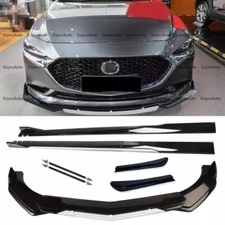 For Mazda Front Bumper Lip Side Skirt Rear Bumper Lip Strut Rods Black White