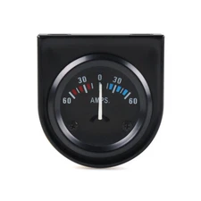 52mm Amp Gauge With Black Shell & White Light For 12 Volt Car Boat Truck Atv