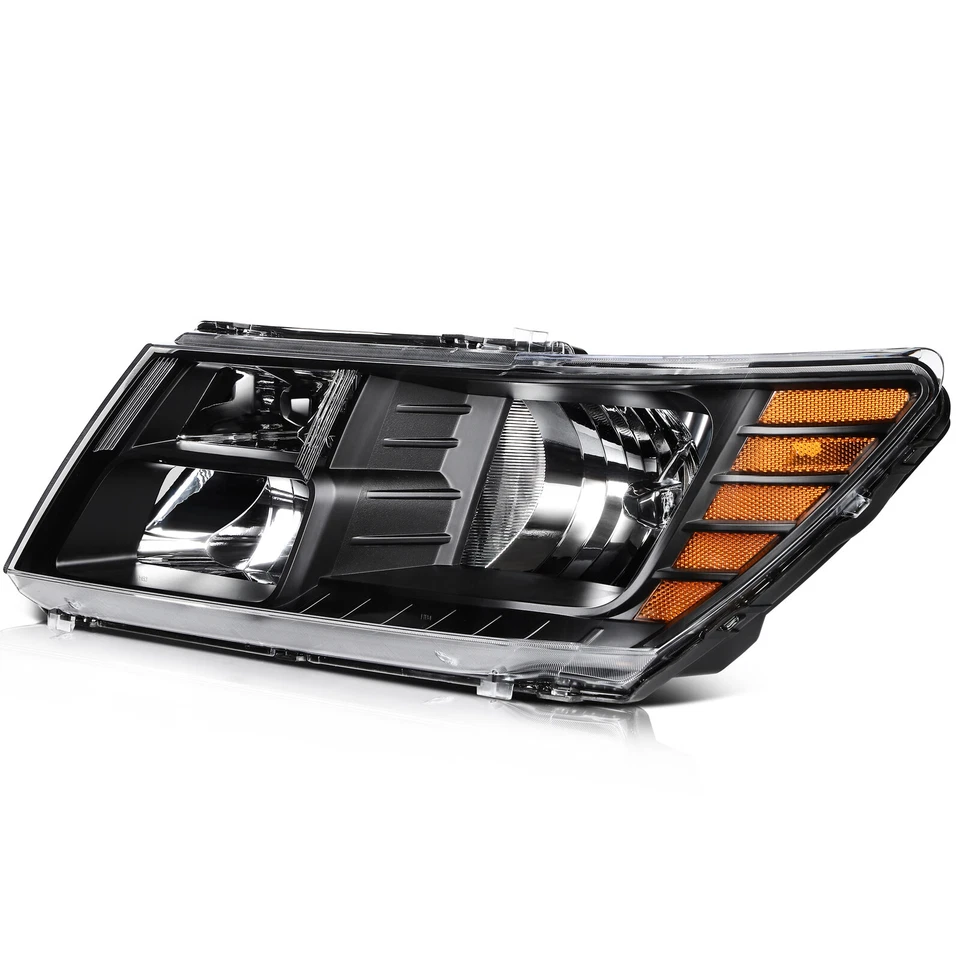 Headlights Assembly Left+Right For 2018-2009 Dodge Journey Black Housing Pair - Image 4 of 4