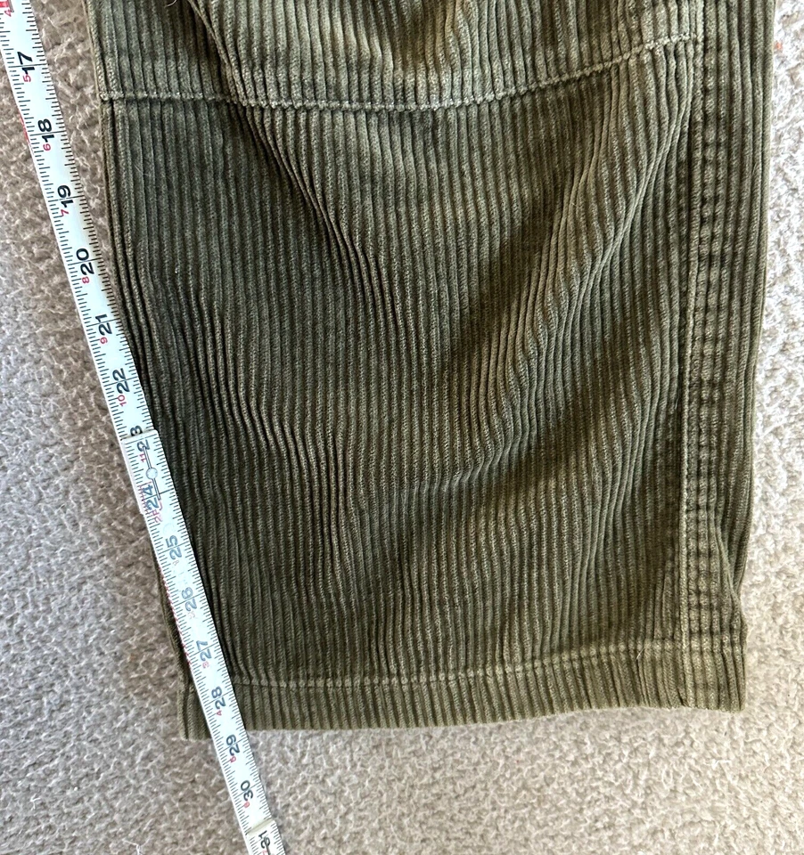 Pantalones de pana de colección Y2K Route 66 34 x 30 holgados pierna ancha verde oliva cordones patinador Foto 4 de 4