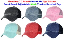 C.C Unisex Tie Dye Pattern Front Panel Adjustable Mesh Trucker Baseball CC Cap