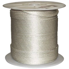 Nylon Rope Solid Braided 1/4in x 1000ft White Utility Strong Durable Weatherproo