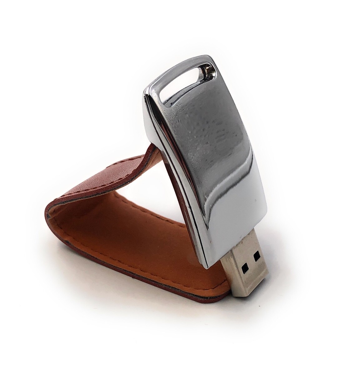 Artificial Leather Case Brown Funny USB Stick Various Capacities 
