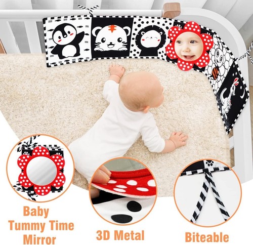 Black and White High Contrast Sensory Book Montessori Learning Toys 0-6 Months - Picture 3 of 10